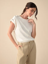 Camiseta Mujer Esprit Manga Sisa Rodada