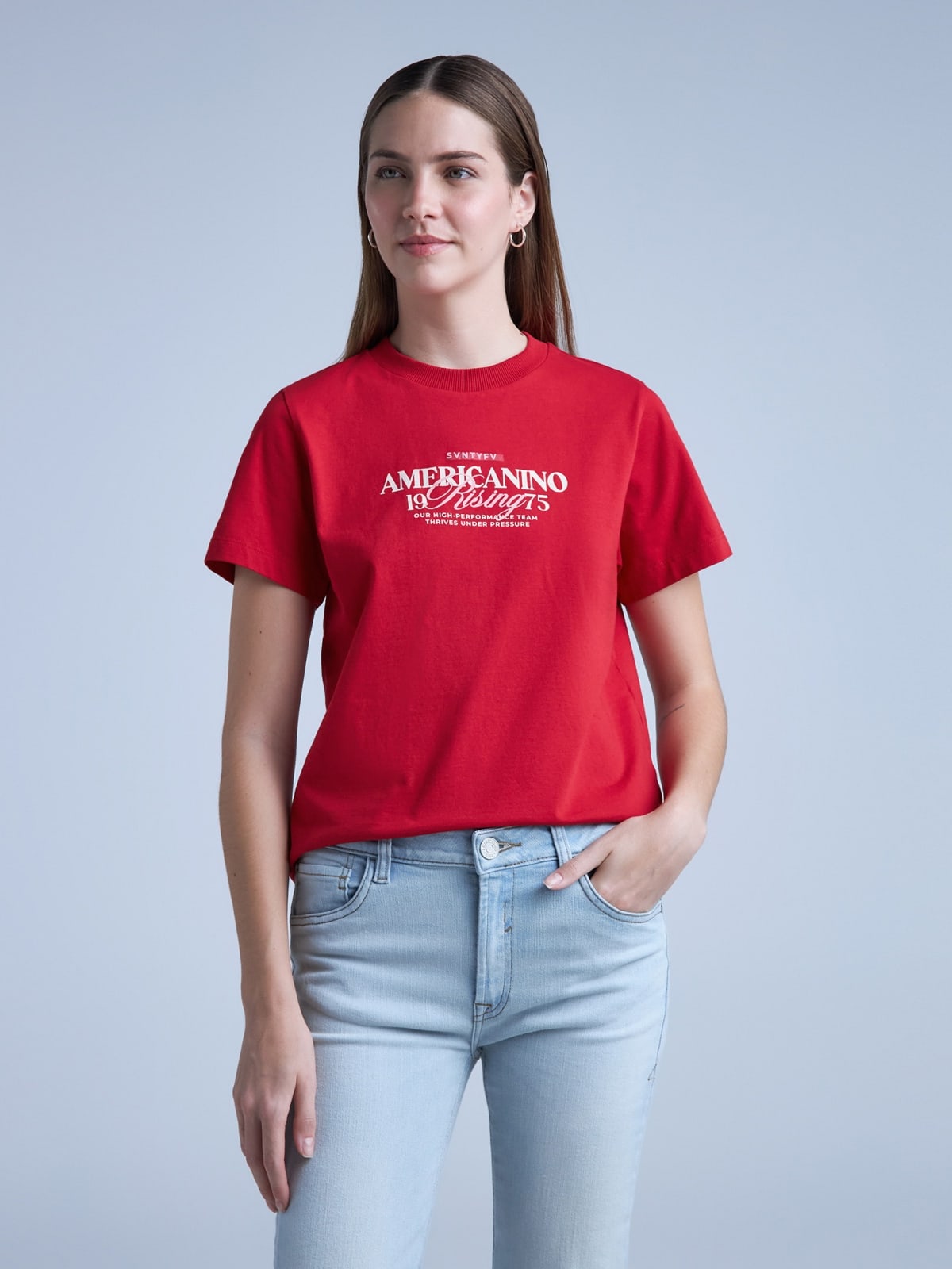 Camiseta Mujer Americanino Estampada