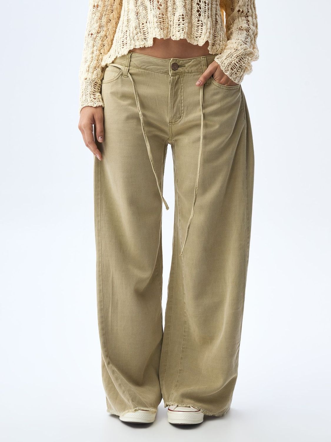 Jean Mujer Americanino Amplio Con Pinzas