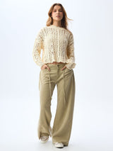 Jean Mujer Americanino Amplio Con Pinzas