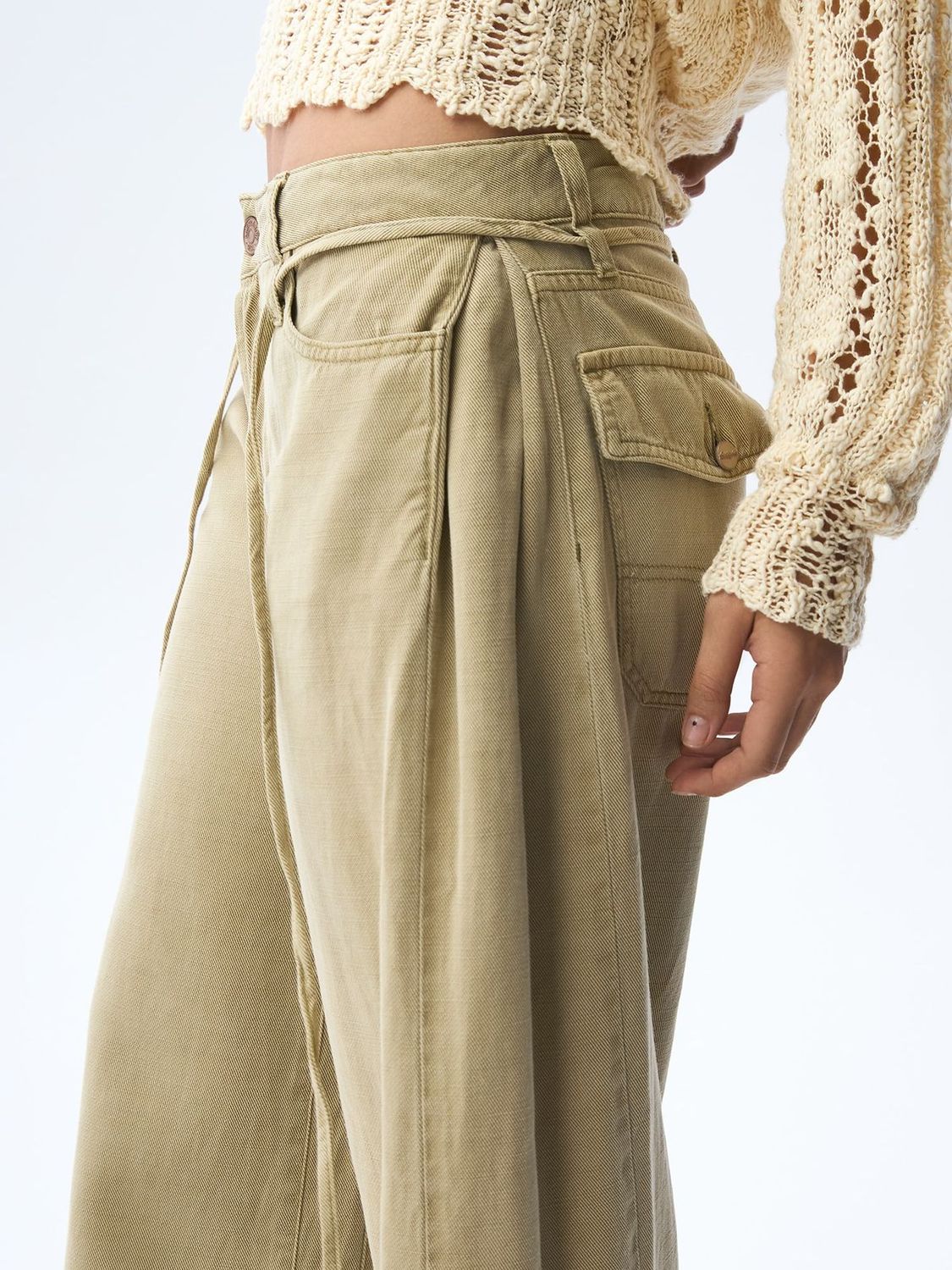 Jean Mujer Americanino Amplio Con Pinzas