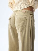 Jean Mujer Americanino Amplio Con Pinzas