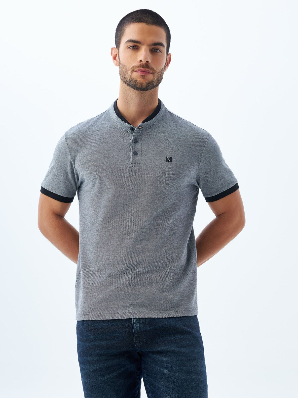 Polo Hombre Americanino Slim Cuello Neru