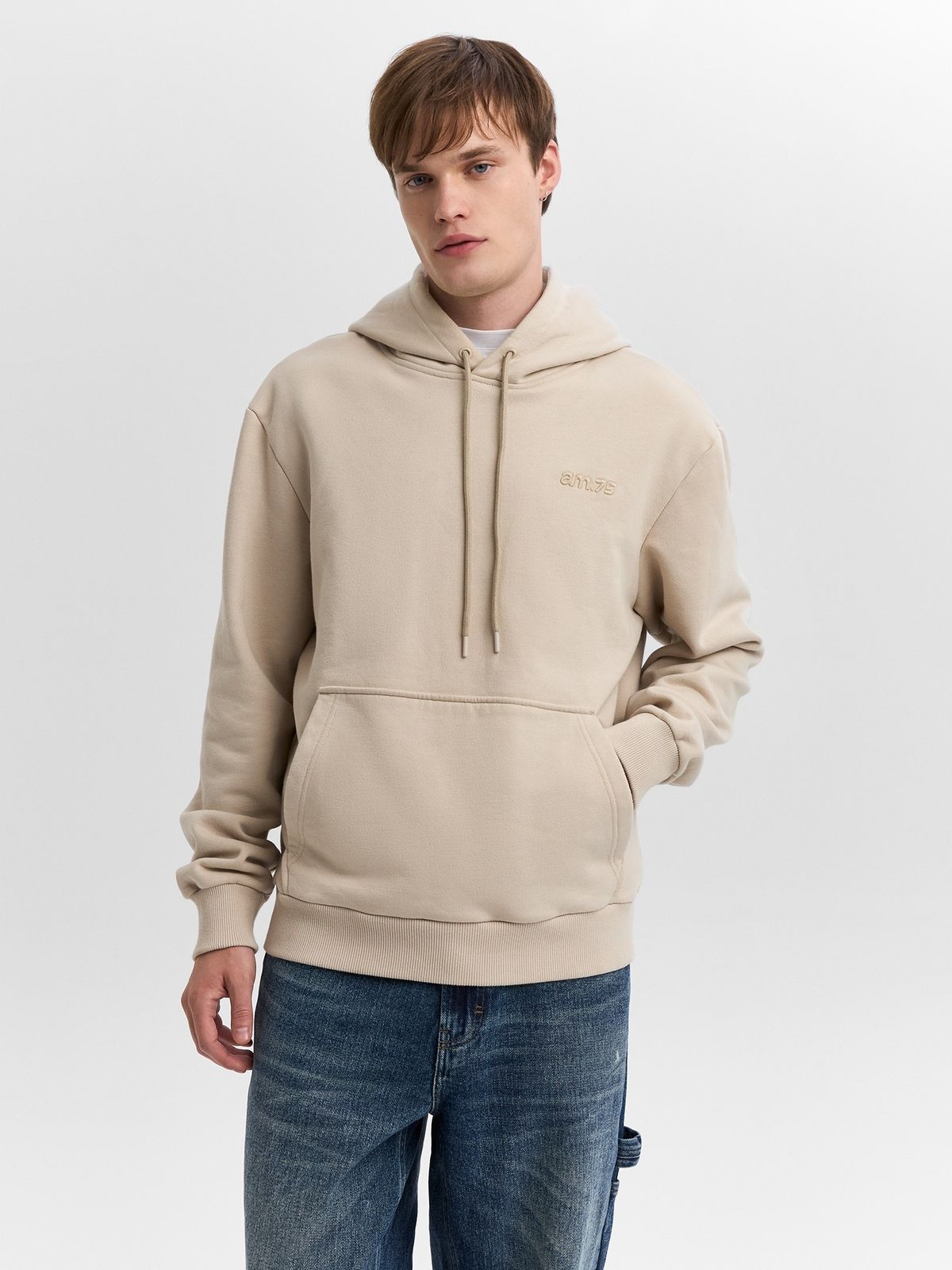 Buzo Hombre Americanino Con Capucha Sin Cierre