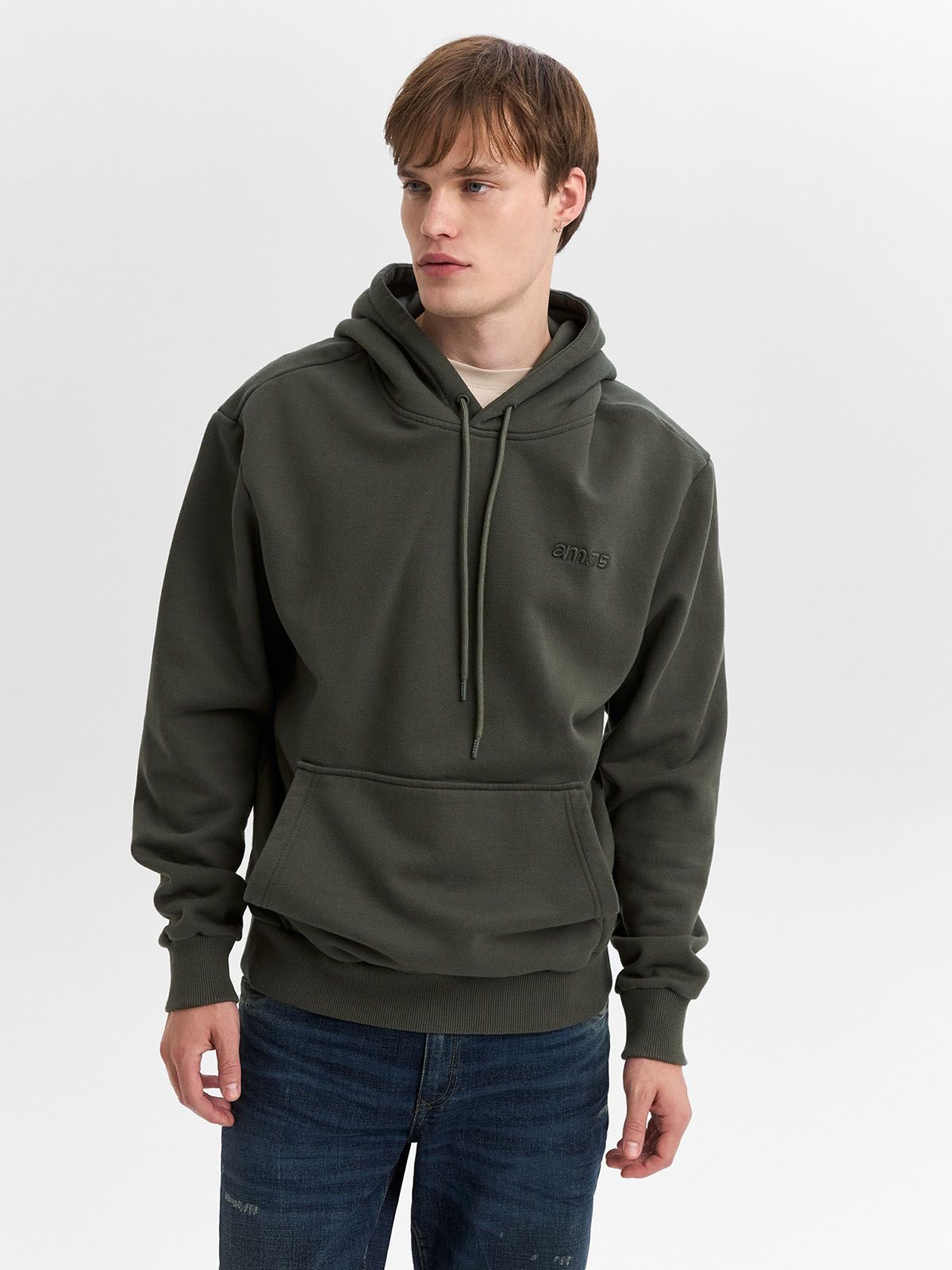 Buzo Hombre Americanino Con Capucha Sin Cierre