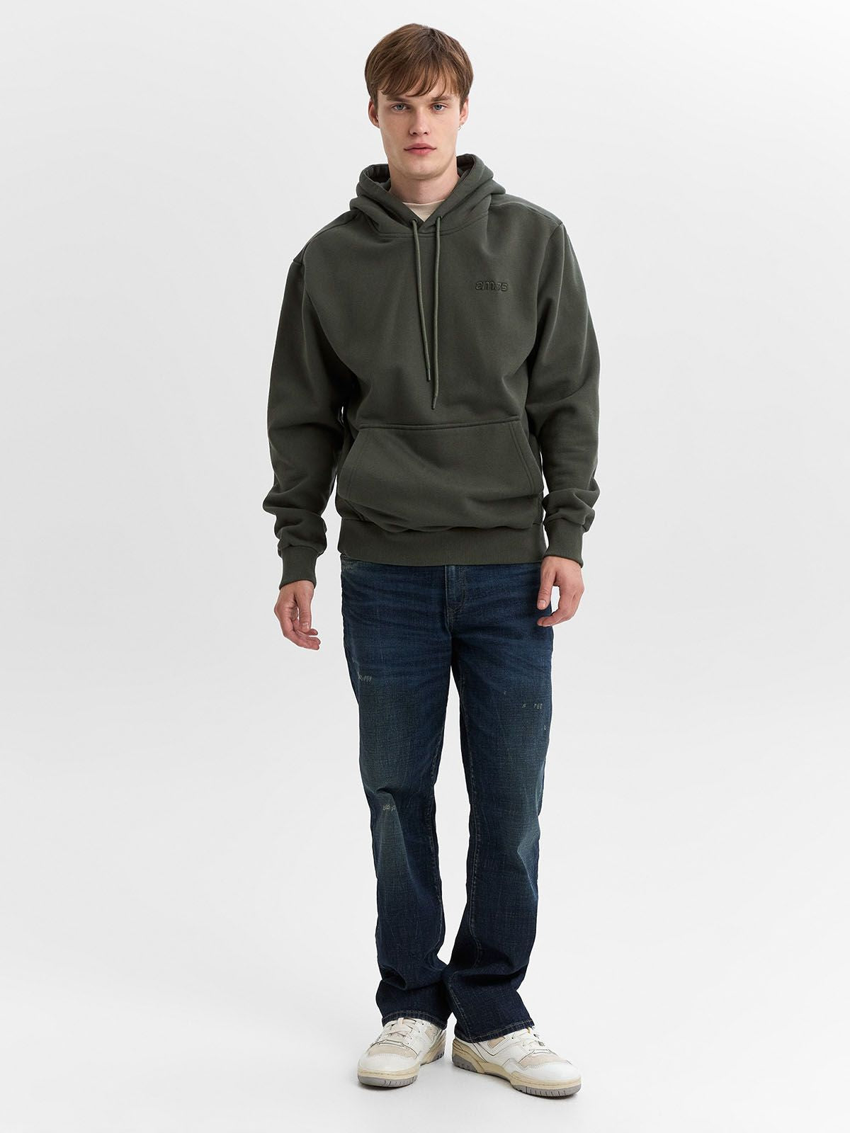 Buzo Hombre Americanino Con Capucha Sin Cierre